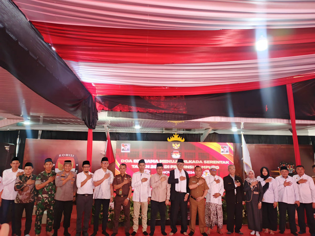 Doa bersama menuju Pilkada serentak 2024 di Provinsi Lampung | Foto : Eka Febriani / Lampung Geh