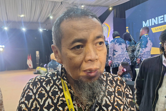 General Manager PT Antam, Abdul Bari ketika ditemui usai acara Minerba Expo 2024 di Balai Kartini, Jakarta Selatan pada Senin (25/11/2024). Foto: Argya D. Maheswara/kumparan