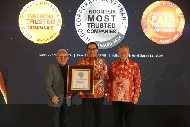 BRI meraih penghargaan The Most Trusted Company pada Corporate Governance Perception Index (CGPI) 2024 di Ballroom Hotel Shangri-La, Jakarta. Foto: Dok. BRI