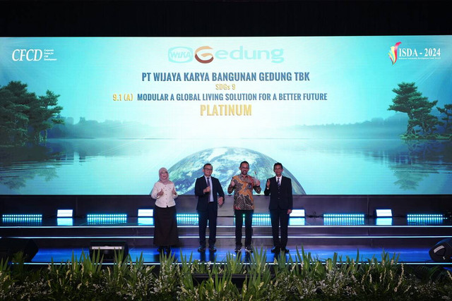 PT Wijaya Karya Bangunan Gedung Tbk (WIKA Gedung) raih penghargaan Platinum dalam ajang Indonesia Sustainable Development Goals Award (ISDA) 2024. Foto: Dok. Wijaya Karya