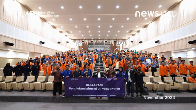 Bimawa Universitas Ahmad Dahlan (UAD) gelar seminar bertajuk “Miras dan Potensi Konflik Sosial dan Deklarasi Penolakan Miras di DIY” (Dok. BHP UAD)