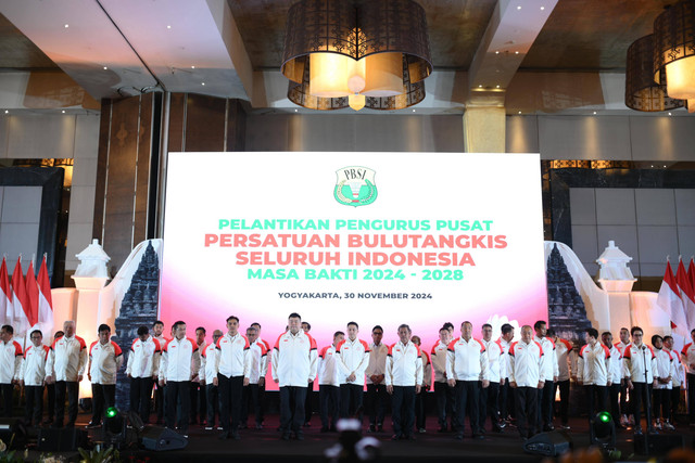 Pengurus Pusat Persatuan Bulu Tangkis Seluruh Indonesia (PP PBSI) telah resmi dilantik oleh KONI Pusat di Hotel Royal Ambarrukmo, Jogja, pada Sabtu (30/11/2024) . Foto: Dok. Istimewa