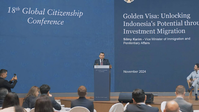 Wakil Menteri Imigrasi dan Pemasyarakatan Silmy Karim berbicara di 18th Global Citizenship Conference di Singapura. Foto: Dok. Istimewa