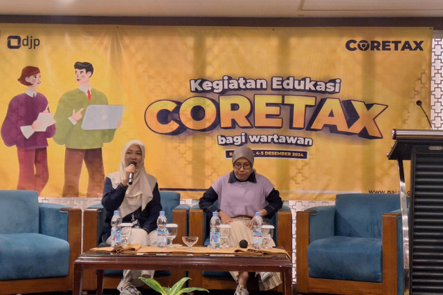 Direktur Penyuluhan, Pelayanan dan Hubungan Masyarakat Direktorat Jenderal Pajak (DJP) Dwi Astuti dalam Kegiatan Edukasi Coretax bagi Wartawan di El Hotel Bandung, Jawa Barat pada Rabu (4/11/2024). Foto: Argya D. Maheswara/kumparan