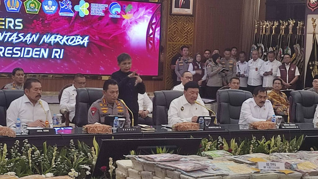 Konferensi pers terkait pencapaian desk pemberantasan narkoba di Rupatama Polri. Foto: Rachmadi Rasyad/kumparan