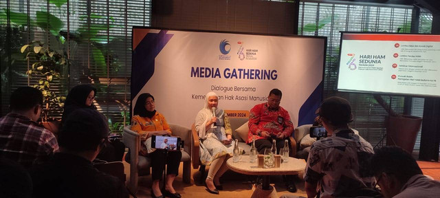 Kegiatan dialog bersama Kementerian HAM di kawasan Kuningan, Jakarta Selatan, pada Kamis (5/12). Foto: Rachmadi Rasyad/kumparan