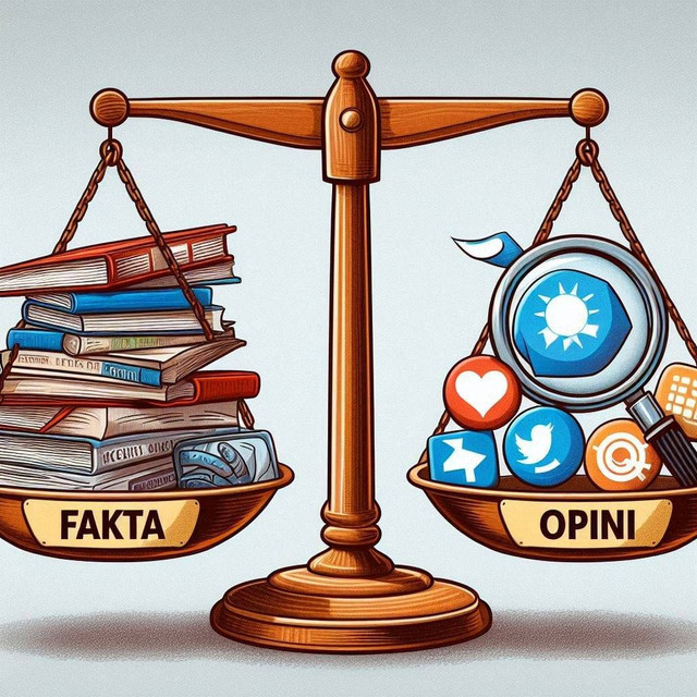 Gambar ilustrasi tentang fakta vs opini (Sumber : Microsoft Bing)
