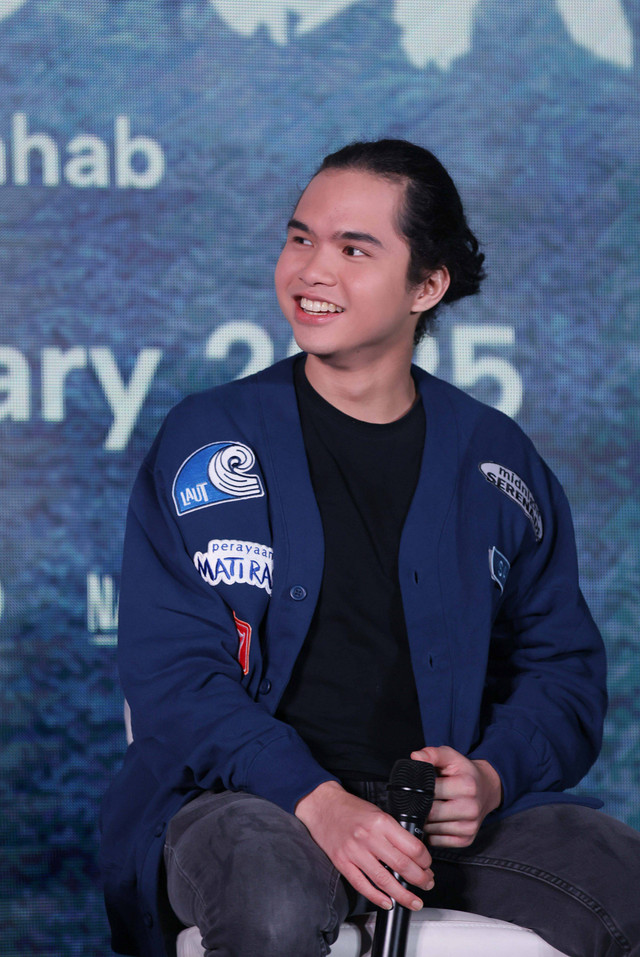 Musisi Dul Jaelani saat menghadiri launching triler dan poster film Perayaan Mati Rasa, di Studio AD Jakarta, Rabu, (11/12/2024). Foto: Agus Apriyanto