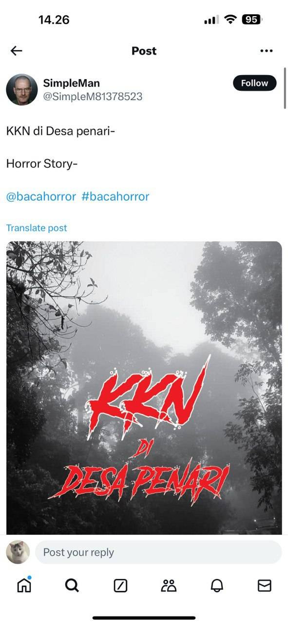 Thread horor (Sumber: https://x.com/simplem81378523/status/1143116541480726531?s=46&t=YwpqqXIImHxUw4eiyoRKlA)