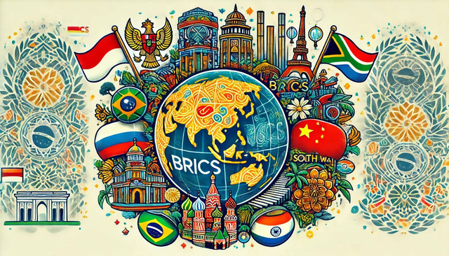 Ilustrasi Indonesia mejadi mitra BRICS, Sumber: gambar dihasilkan menggunakan teknologi AI dari Chat GPT
