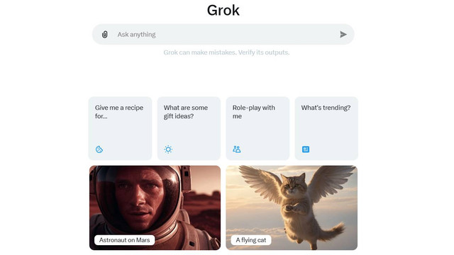 Grok, asisten AI buatan startup Elon Musk di media sosial X (dulu Twitter). Foto: Screenshot X