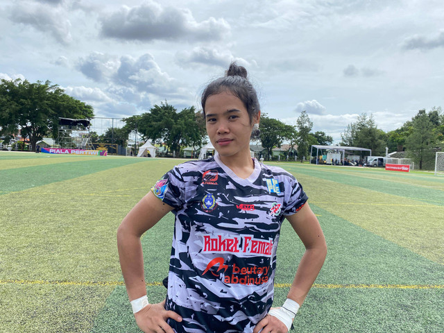 Atin Rizky, penjaga gawang Timnas Wanita Indonesia. Foto: Antika Fahira/kumparan