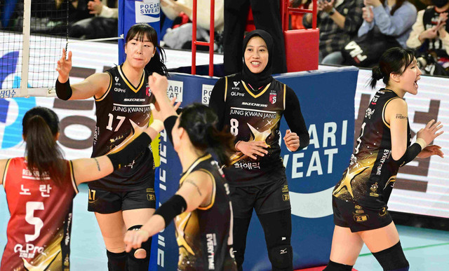 Megawati Hangestri Pertiwi bersama Red Sparks di musim 2024/25. Foto: kovo.co.kr