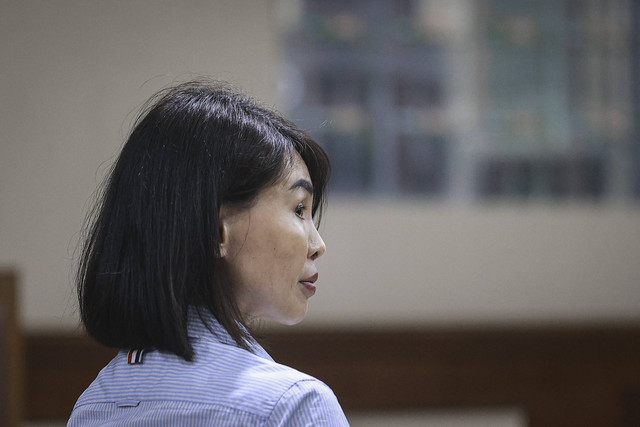 Terdakwa kasus dugaan korupsi tata niaga komoditas timah di wilayah Izin Usaha Pertambangan (IUP) PT Timah Tbk tahun 2015-2022 Helena Lim saat menjalani sidang lanjutan di Pengadilan Tipikor, Jakarta, Rabu (18/12/2024). Foto: Dhemas Reviyanto/ANTARA FOTO