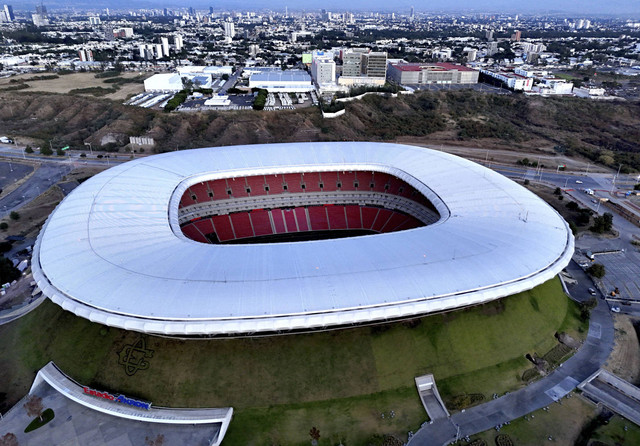 Foto udara suasana Stadion Akron di Jalisco, Meksiko, Minggu (5/1/2025). Foto: Ulises Ruiz/AFP