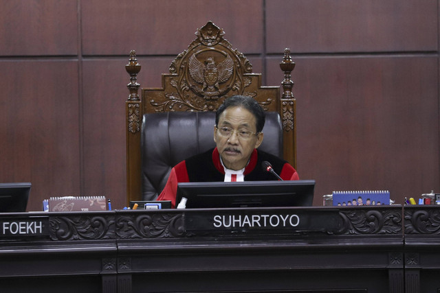 Ketua Mahkamah Konstitusi Suhartoyo di Gedung Mahkamah Konstitusi, Jakarta, Kamis (9/1/2025). Foto: Jamal Ramadhan/kumparan