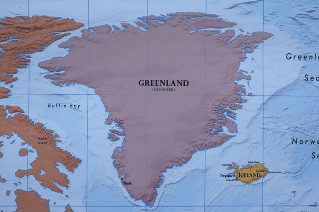 Ilustrasi Peta Greenland. Foto: Matthew Nichols1/Shutterstock