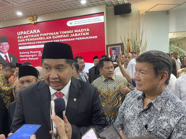 Menteri Perumahan dan Kawasan Permukiman (PKP) Maruarar Sirait dan Ketua Satgas Perumahan, Hashim Djojohadikusumo di Kantor Kementerian PU, Senin (20/1/2025). Foto: Ghifari/kumparan