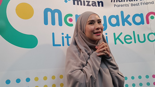 Zaskia Adya Mecca dalam acara 'Merayakan Literasi Keluarga', Museum Nasional, Sabtu (25/1). Foto: Giovanni/kumparan