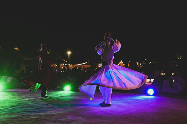 Acara Isra Miraj di TMII. Foto ilustrasi Tari Sufi. Sumber foto: Unsplash-Riza Mohammed