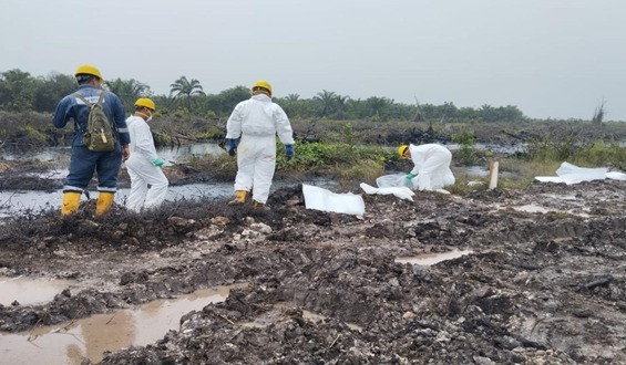 Kebocoran pipa minyak di Kabupaten Pali/ist.
