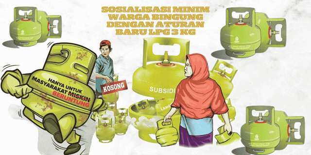 Ilustrasi kebingungan warga dengan aturan baru LPG 3 Kg  (Sumber : canva)