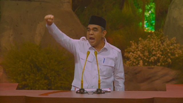 Sekjen Partai Gerindra, Ahmad Muzani di acara peringatan HUT ke-17 Gerindra di Sentul International Convention Center (SICC), Bogor, Sabtu (15/2/2025). Foto: Dok. Istimewa