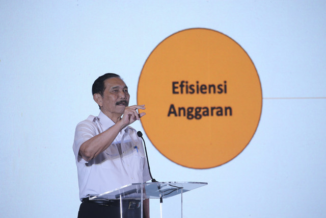 Ketua Dewan Ekonomi Nasional (DEN) Luhut Binsar Pandjaitan memberikan sambutan pada acara kumparan The Economic Insights 2025 di The Westin, Jakarta, Rabu (19/2/2025). Foto: Aditia Noviansyah/kumparan