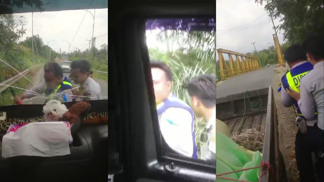 Dua pria berseragam Dinas Perhubungan diduga melakukan pemalakan dan kekerasan ke pengendara. | Foto: Dok Istimewa