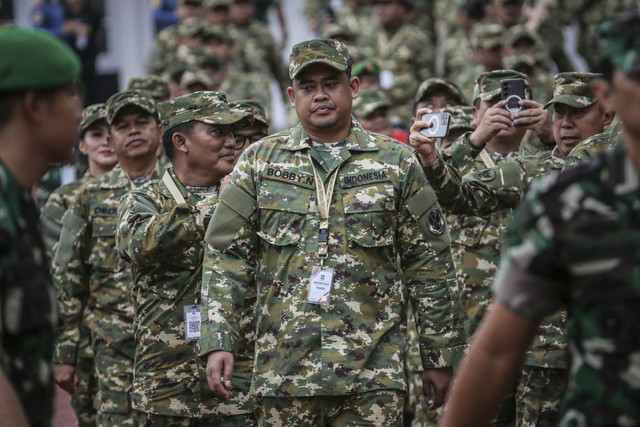 Gubernur Sumatera Utara Bobby Nasution dalam Retret Kepala Daerah di Akademi Militer, Magelang, Jawa Tengah, Jumat (21/2/2025). Foto: Aditya Aji/AFP