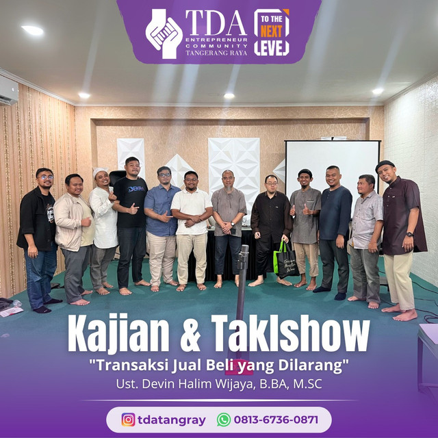 TDA Peduli Tangerang Raya Gelar Kajian Bahas Transaksi Jual Beli yang Dilarang