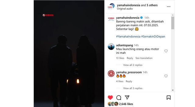 Tangkapan gambar teaser video calon motor baru dari Yamaha Indonesia. Foto: Tangkapan layar