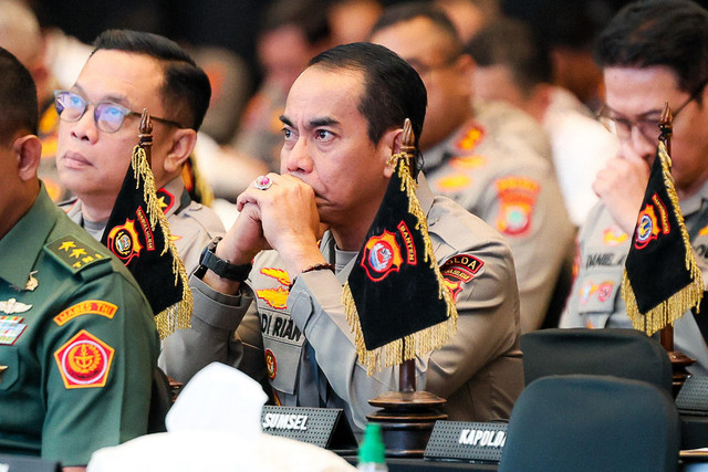 Kapolda Sumsel, Irjen Pol Andi Rian Djajdi saat mengikuti Rapat Koordinasi Lintas Sektoral di PTIK, Jakarta Selatan. Foto : Humas Polda Sumsel