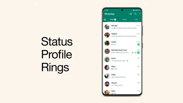 Ilustrasi cara menambahkan lagu di status WA. Foto: WhatsApp
