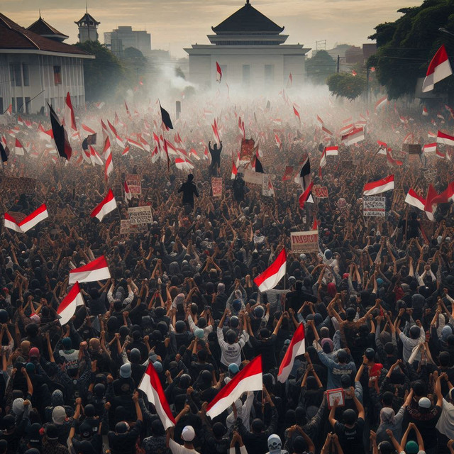 Ilustrasi orang-orang berdemo di Indonesia. FOTO MILIK PRIBADI (Istimewa)