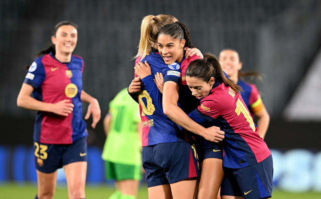 Wolfsburg vs Barcelona, Kamis (20/3).  Foto: Carmen Jaspersen/REUTERS