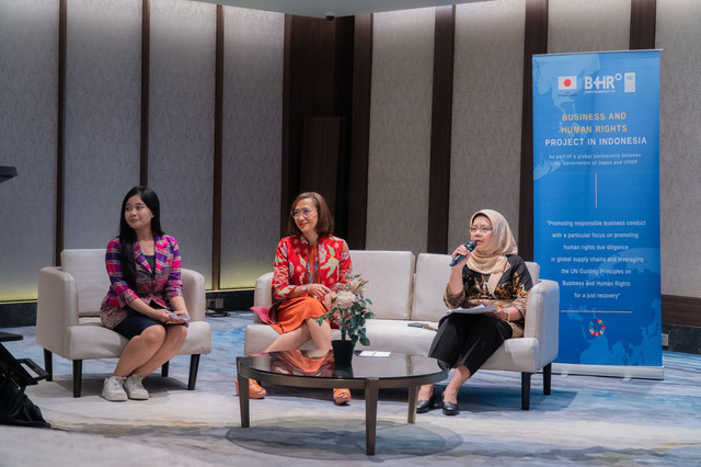 Acara Dialog Nasional Bisnis dan HAM yang diselenggarakan oleh Kementerian HAM bekerjasama dengan UNDP, bertempat di Hotel Ashley Tanah Abang. (Sumber :  Humas Kementerian HAM)