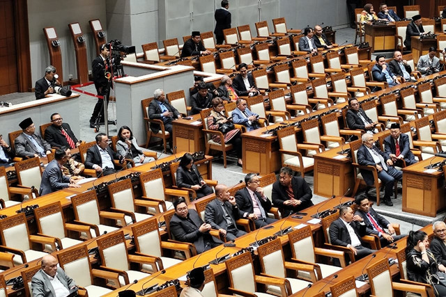 Suasana sidang Paripurna ke-16 masa persidangan II tahun 2024-2025 di ruang Sidang Paripurna, Kompleks Parlemen Senayan, Jakarta, Selasa (25/3/2025). Foto: Luthfi Humam/kumparan