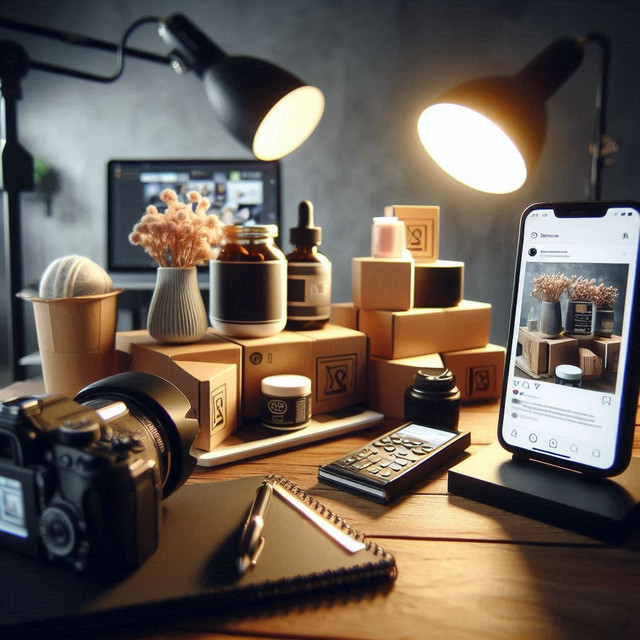 Ilustrasi foto produk di social media. Source: AI Microsoft Copilot
