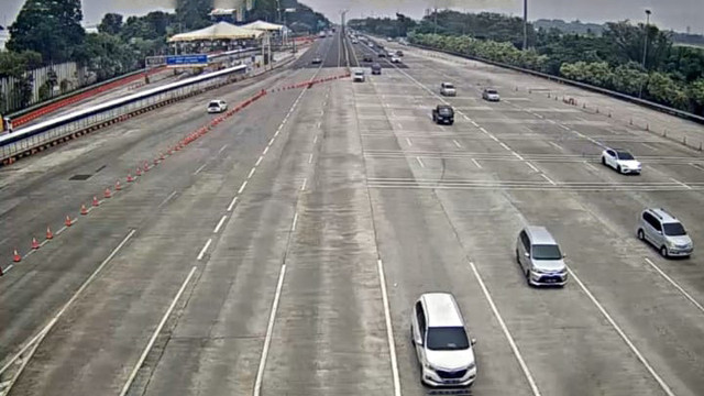 Kondisi Gerbang Tol Cikampek Utama, Rabu (26/3). Foto: Dok. SS Travoy Jasa Marga
