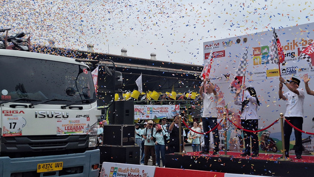 Astra Honda Motor (AHM) menyelenggarakan Mudik & Balik Bareng Honda (MBBH). Foto: Argya Maheswara/kumparan