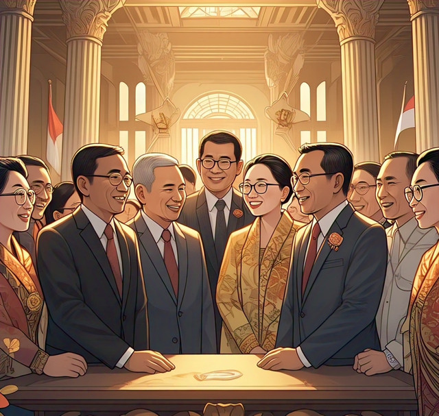 Ilustrasi Dewan Perwakilan Rakyat yang suka tertawa ketika rakyat menderita (Sumber: AI)