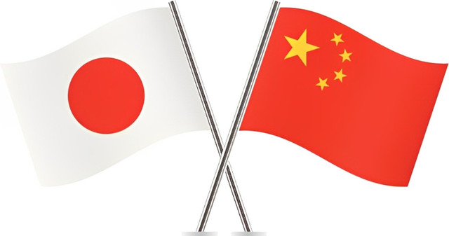 Ilustrasi gambar bendera Jepang dan Tiongkok, dimana Jepang berupaya menanggapi dan merespon kebangkitan Tiongkok melalui konsep Free and Open Indo Pacific (FOIP) (Sumber: iStock) https://www.istockphoto.com/id/vektor/bendera-jepang-dan-cina-vektor-gm506715701-45192408