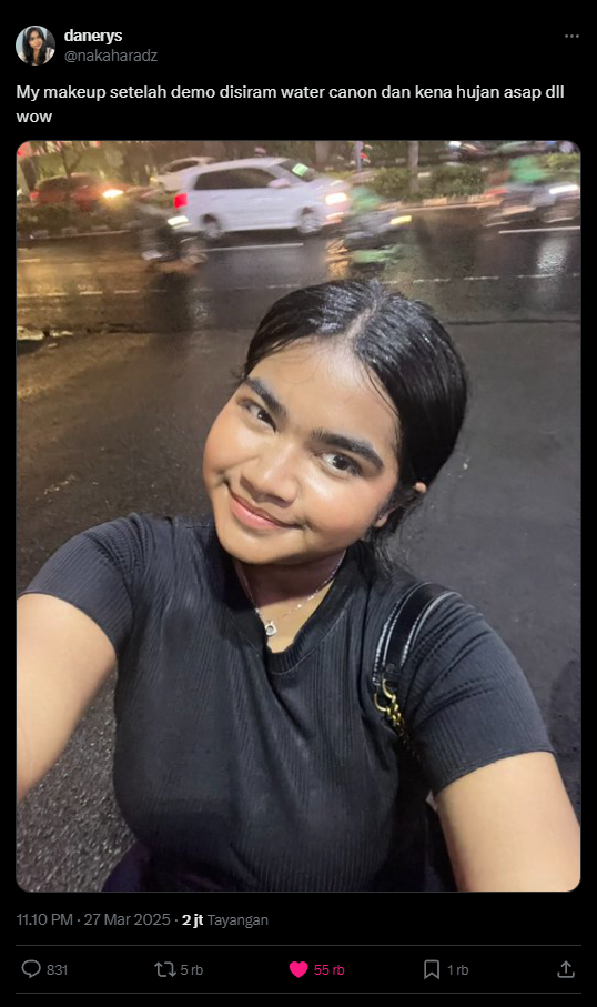 Tweet viral makeup anti watercannon @nakahardz