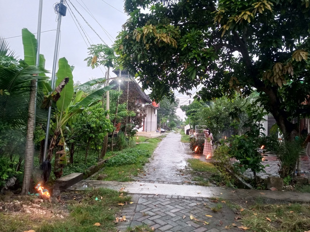 (Dok. pribadi/Potret Colok yang berjejer di pinggir jalan arah menuju makam)