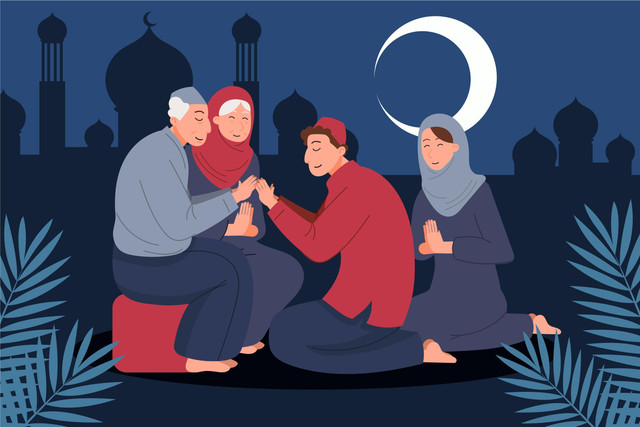 Silaturahmi di hari raya Idul Fitri (Sumber: Freepik)