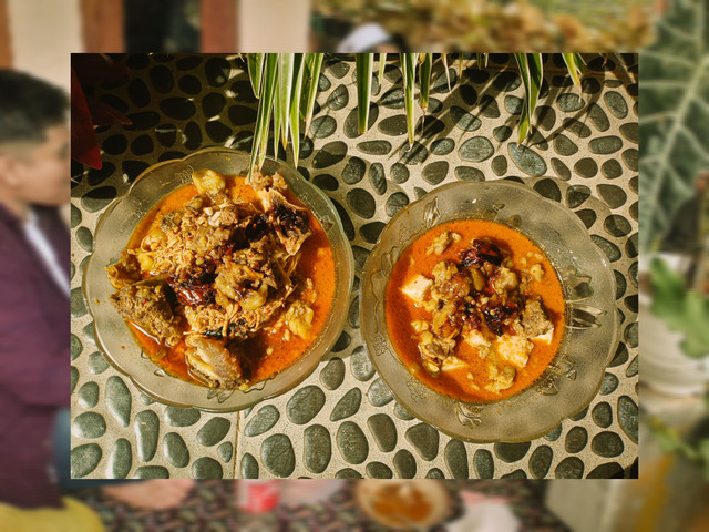 Tampak kelezatan gulai sapi yang sudah siap untuk disajikan sebagai pelengkap dan penghangat suasana, Banyumas, Senin (1/4/2025). Foto: Talitha Luthfi