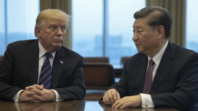 Ilustrasi Donald Trump and Xi Jinping (Sumber: Dokumen Karya Pribadi)