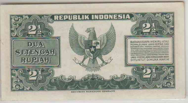 Gambar uang kertas rupiah Indonesia emisi 1951 (dokumentasi Djulianto Susantio)