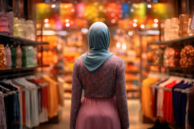 Potret seorang wanita yang akan berbelanja ke UMKM Syariah di Bulan Ramadhan. Foto: Freepik